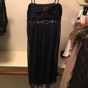 Jodi Kristopher dark blue dress