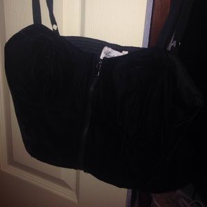 F21 velvet crop top