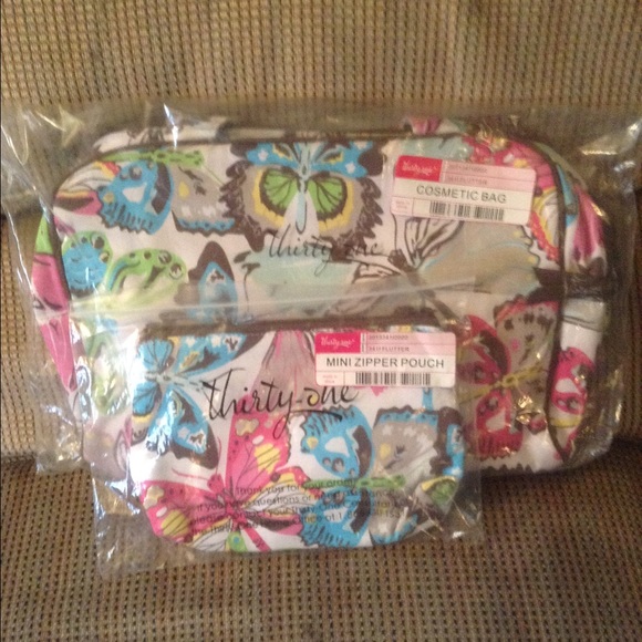 Thirty-One cosmetic bag & mini zipper pouch
