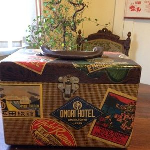 One of a kind vintage wood converted handbag.