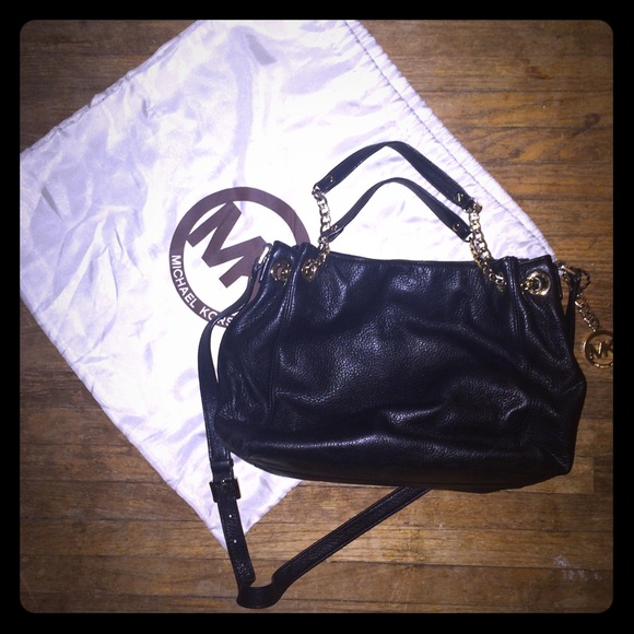 Black leather michael kors purse