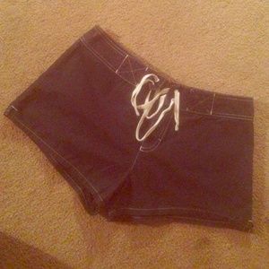 Black swim cover up shorts