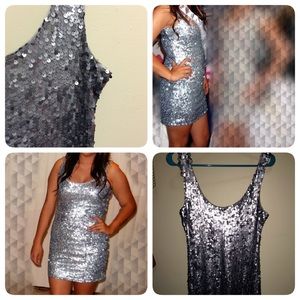 Beautiful Silver Sequin Party Dress!