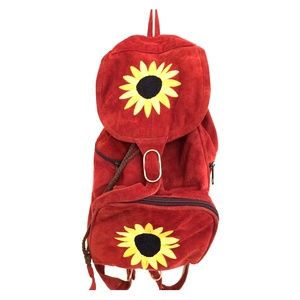Vintage suede daisy backpack
