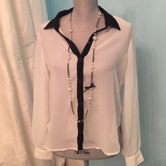 White & black blouse