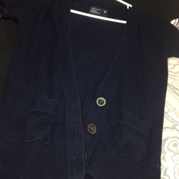 Navy short sleeve cardigan