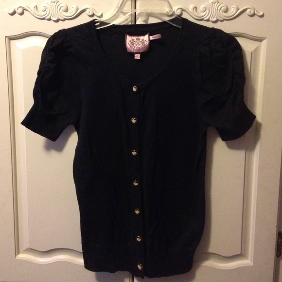 💋Little black button top💋