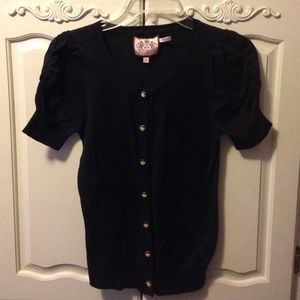 💋Little black button top💋