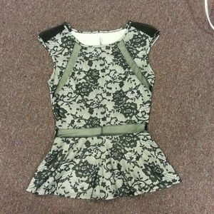 Floral lace peplum