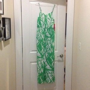 Size small green palm jumpsuit