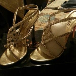 Gold Heeled Sandals