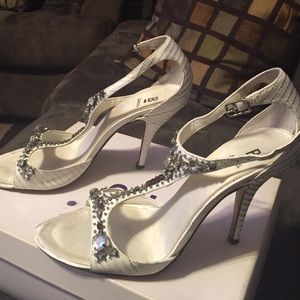 White silver sandals Bakers Adore