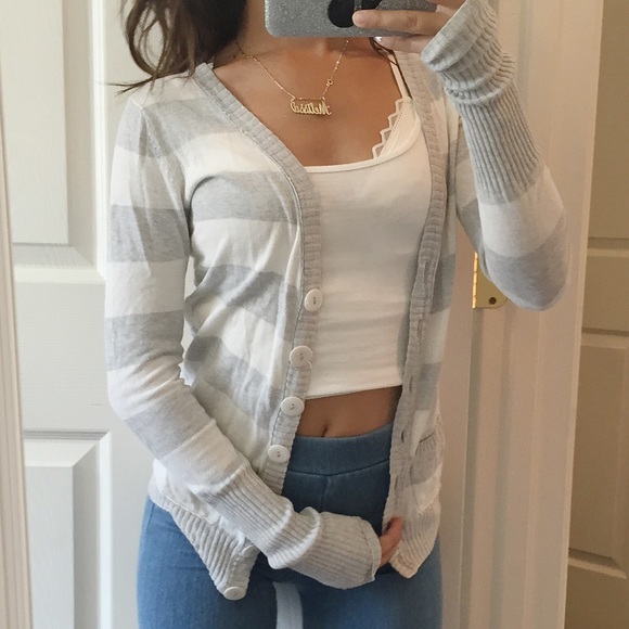 Papaya Stripped Cardigan