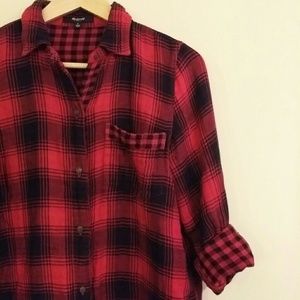 [ON HOLD] Madewell Ex-BF Flannel in Albion Plaid