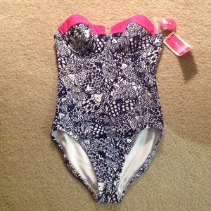 Navy blue one piece, size Medium