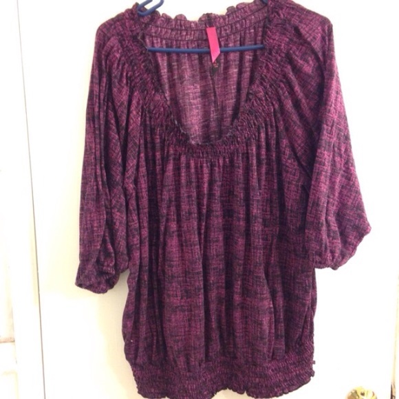 Purple and Black Designed Top