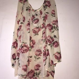 Floral cross back top