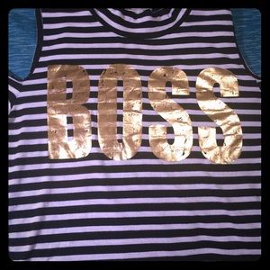 Black & White Striped Boss Tee
