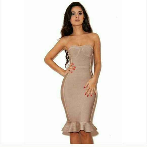 New Fabi Earthtone Bandage Dress