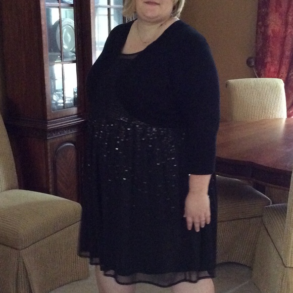 Lane Bryant 28 black sparkly party dress 3x - Picture 4 of 4