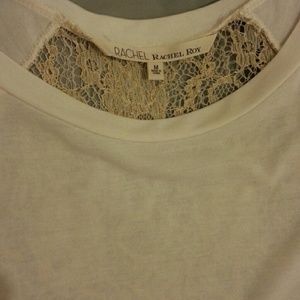Rachel Roy cream top with tan lace back!