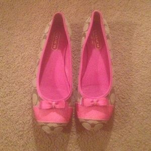 Tan and pink Coach flats!