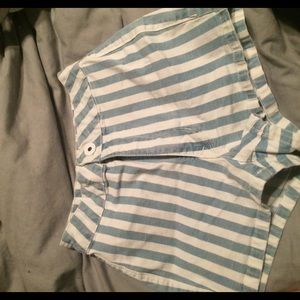 High wasted stripped shorts