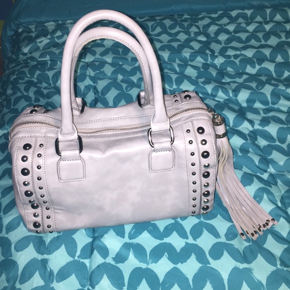 ALDO Handbags - Aldo Grey Studded Leather Purse with Tassel Zip