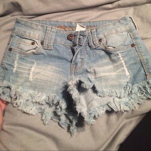 Destressed high wasted denim