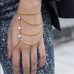 Charm Crystal Bead Chain Tassels Bracelet Slave