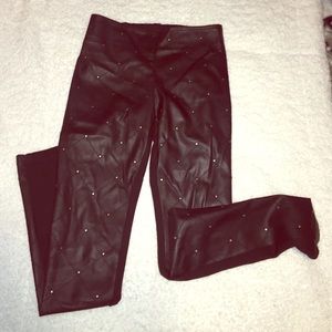 Faux studded leather leggings. Worn once