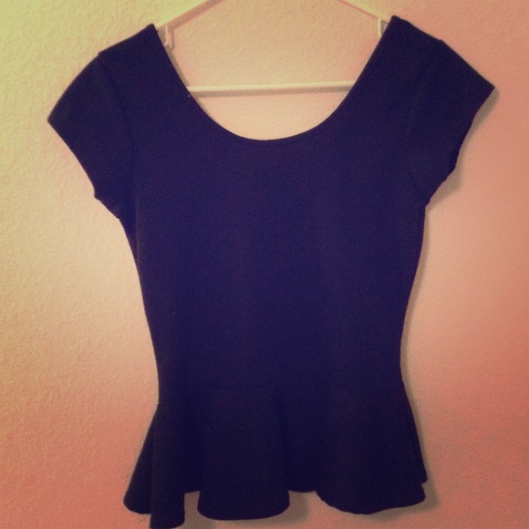 Black peplum top