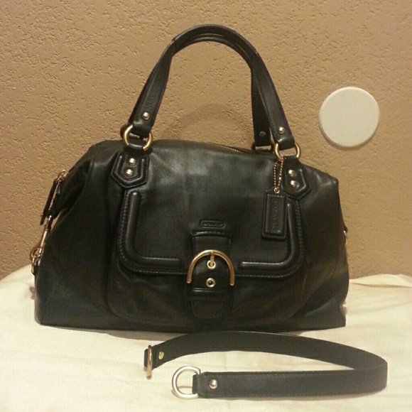 Coach 25151 Campbell Black Leather Satchel
