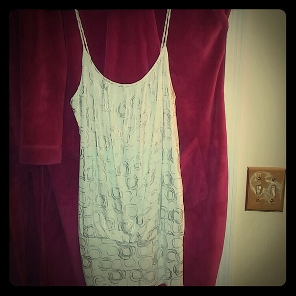 Silver foil and white tank by INC, sz L