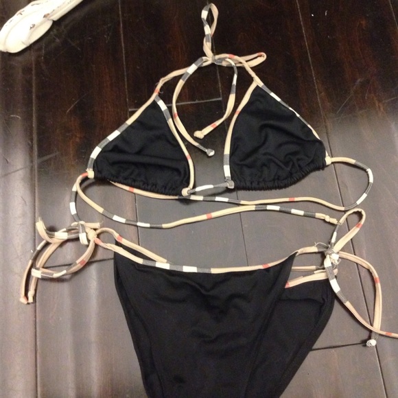 Burberry Check Trim Triangle Bikini
