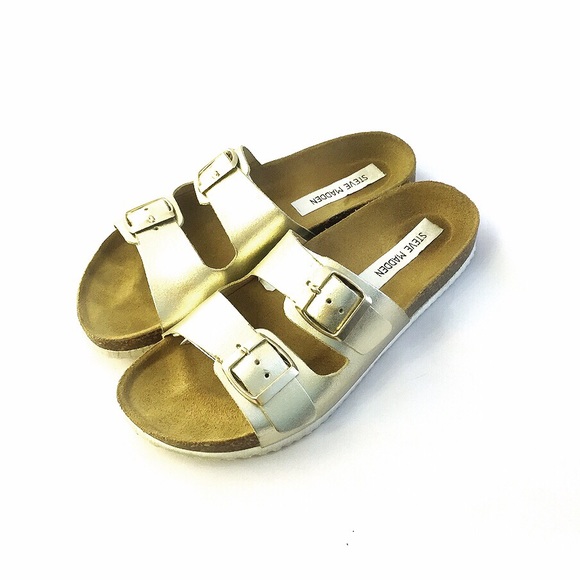 Steve Madden Gold Birkenstock Sandals