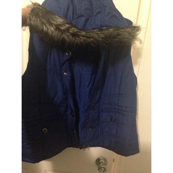 Blue puffer vest
