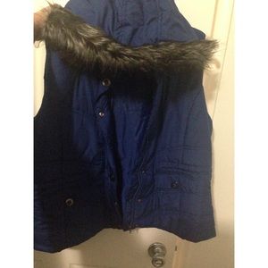Blue puffer vest