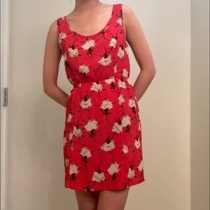 Urban outfitters cut out back red floral dress