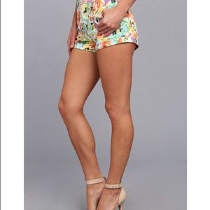 SOLD Floral High Waisted Denim Shorts