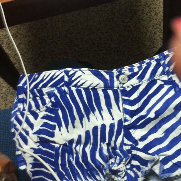 Bright blue and white shorts