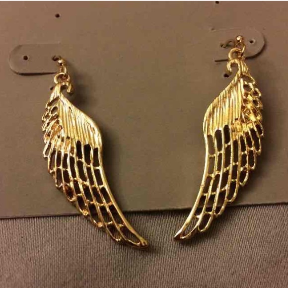 Gold winged earrings