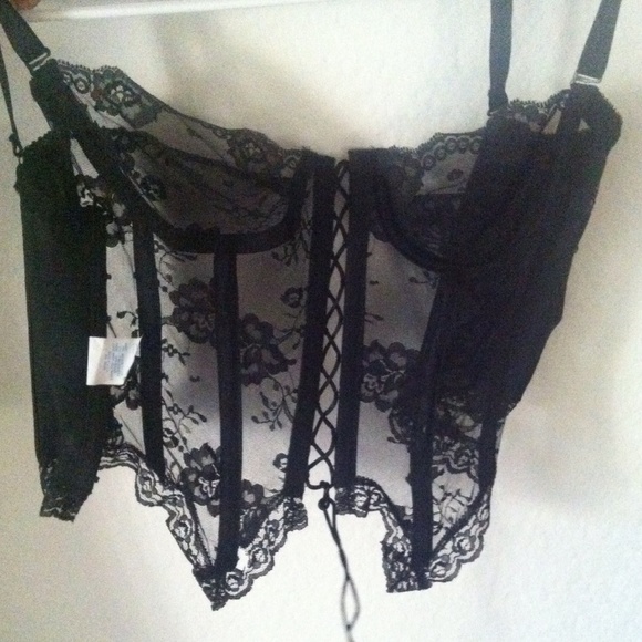 Black with black roses corset