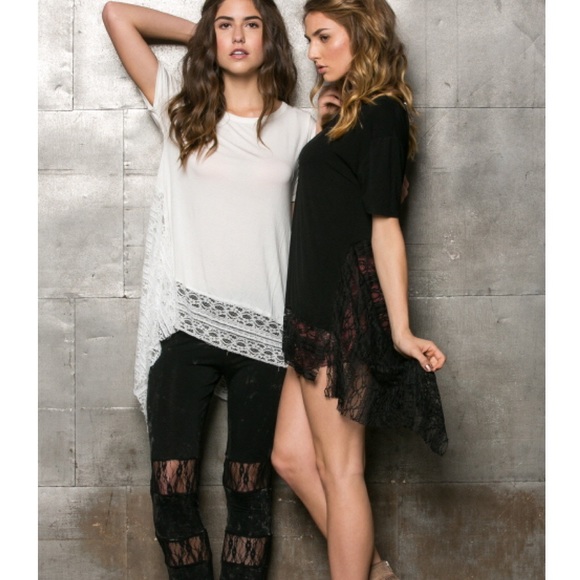 "Hotel California" Lace Hem Tee - Picture 4 of 4