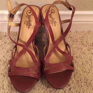 Seychelles brown strappy wedges