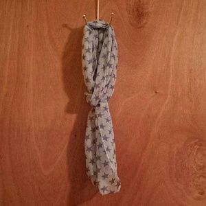 Scarf. Baby blue w/ Navy blue stars.