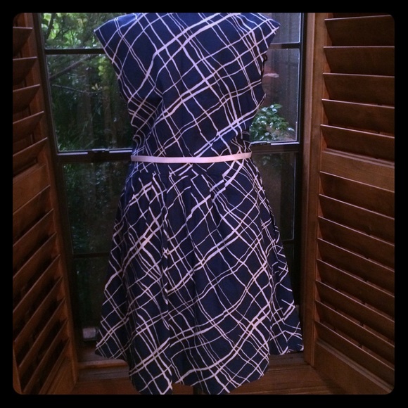 Nine West Fit and Flare Belted Dress