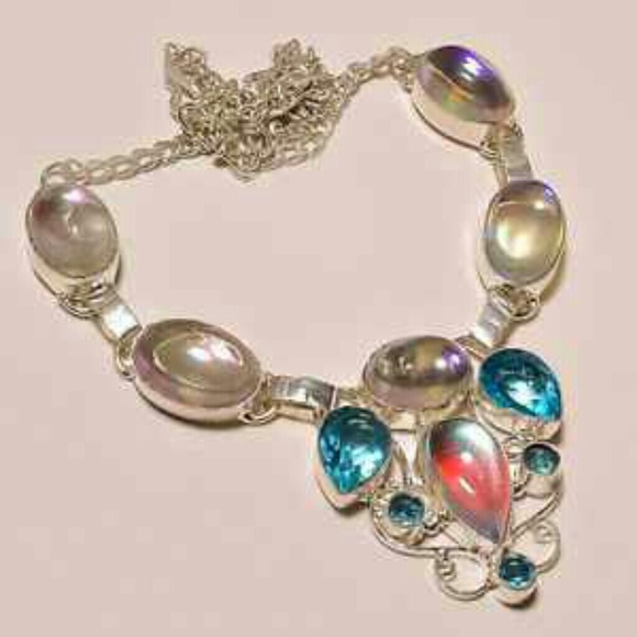 2X Host Pick. 925 MysticTopaz & Quartz Necklace