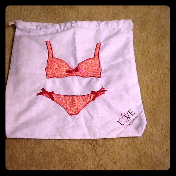 NWOT Pink VS "bra/thong" bag