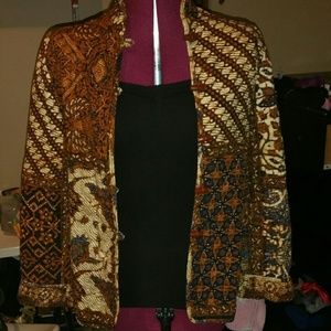 Kimono quilted jacket /with  4 wooden buttons
